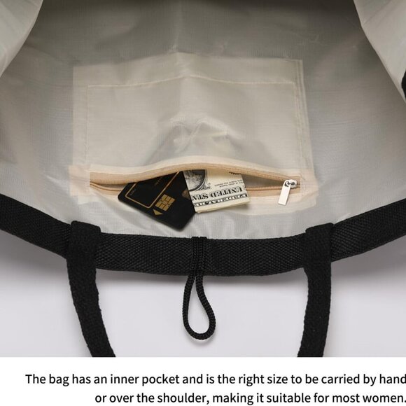 Book Tote Bag Canvas Large Capacity Book Lovers Gift for Women - Picture 3 of 6